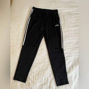 Adidas Men’s Black Joggers with White Stripes